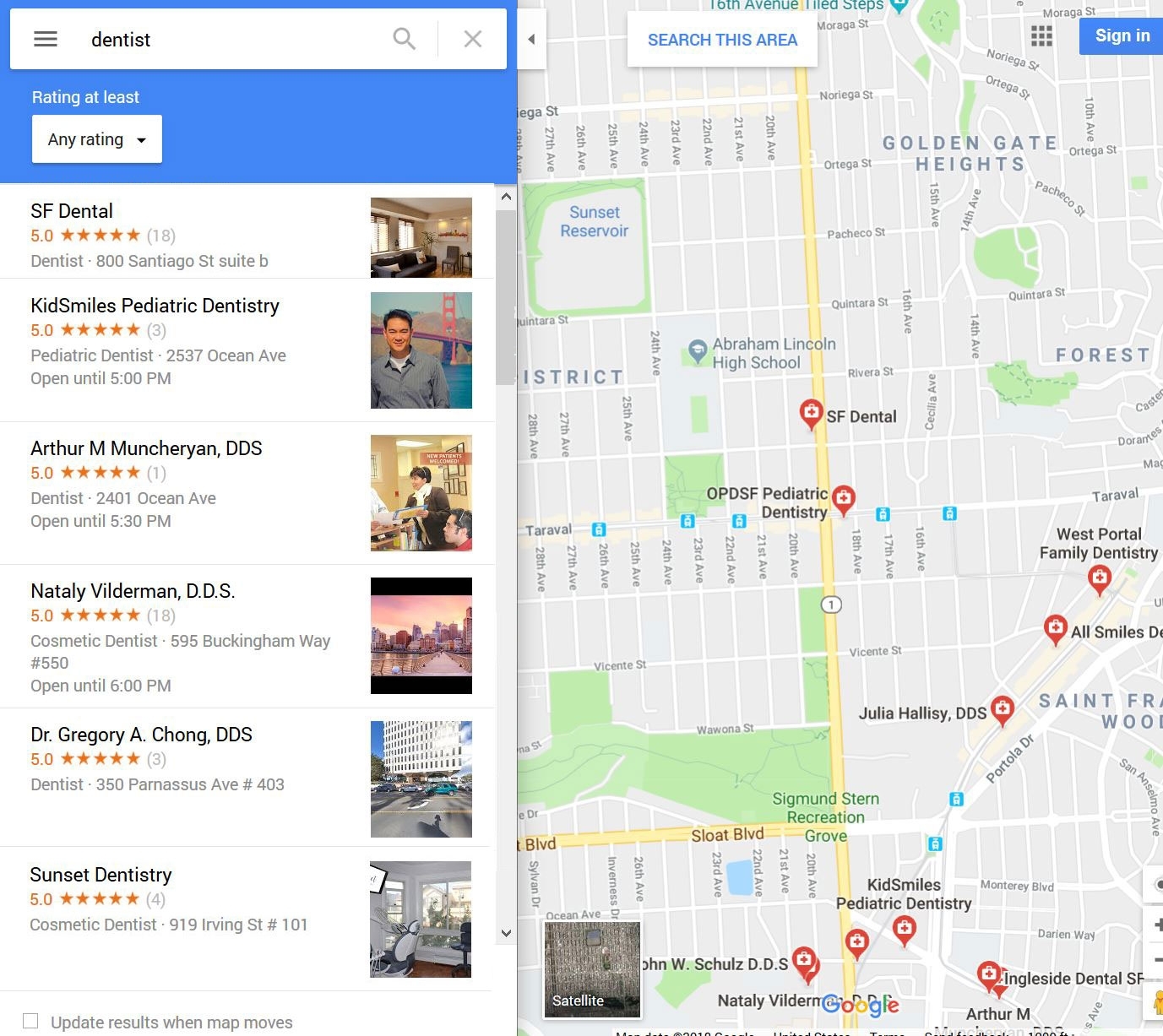 Google map search